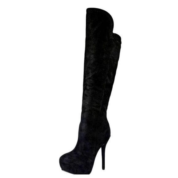 MADELINE GIRL George Black Knee High Boot Size 7.5 - Picture 1 of 10